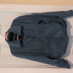 Claiborne blue zip up double line size medium microfiber jacket